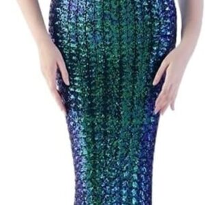 AUOGU Sequin Vertical Long Slim-fit Dress Evening Gown Ladies Party Girl