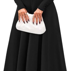 PRETTYGARDEN Cocktail Dresses for Women 2025 Elegant Classy Fall Long Sleeve Midi A Line Flowy Modest Winter Party Dress