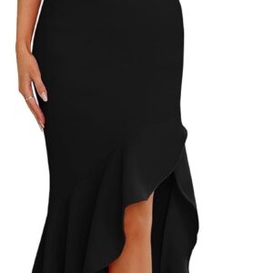 PRETTYGARDEN Wedding Guest Dresses for Women 2025 Summer Formal Gala Maxi Dress Ruffle Mermaid Cocktail Long Dresses
