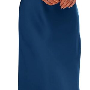 PRETTYGARDEN Women's 2025 Summer Satin Dress Elegant Sleeveless Mock Neck Cocktail Party Maxi Dresses
