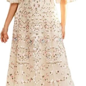 Women's Sequin Mesh Maxi Dress Heavy Embroidery Evening Gown Sparkly Party Prom Banquet Dresses